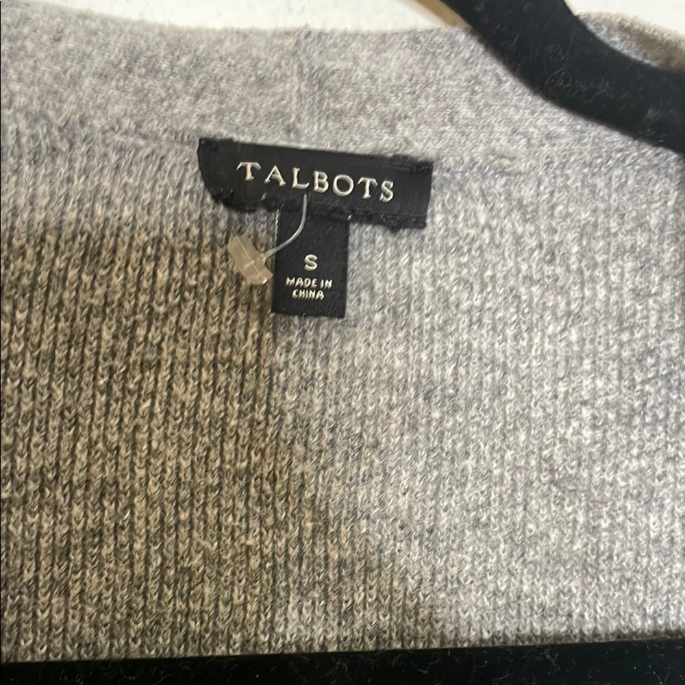 Talbots Light Gray Open-Front Cardigan - Picture 2 of 5